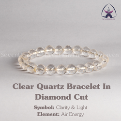 Clear Crystal Quartz Bracelet in Diamond Cut