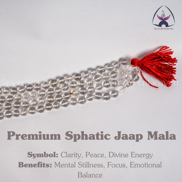 Clear Quartz Or Sphatic Jaap Mala