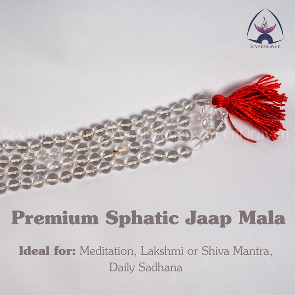 Clear Quartz Or Sphatic Jaap Mala