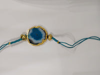 Natural Stone Handcrafted Raksha Bandhan Rakhi | Premium Crystal Rakhi Bracelet for Brother | Elegant Festive Thread