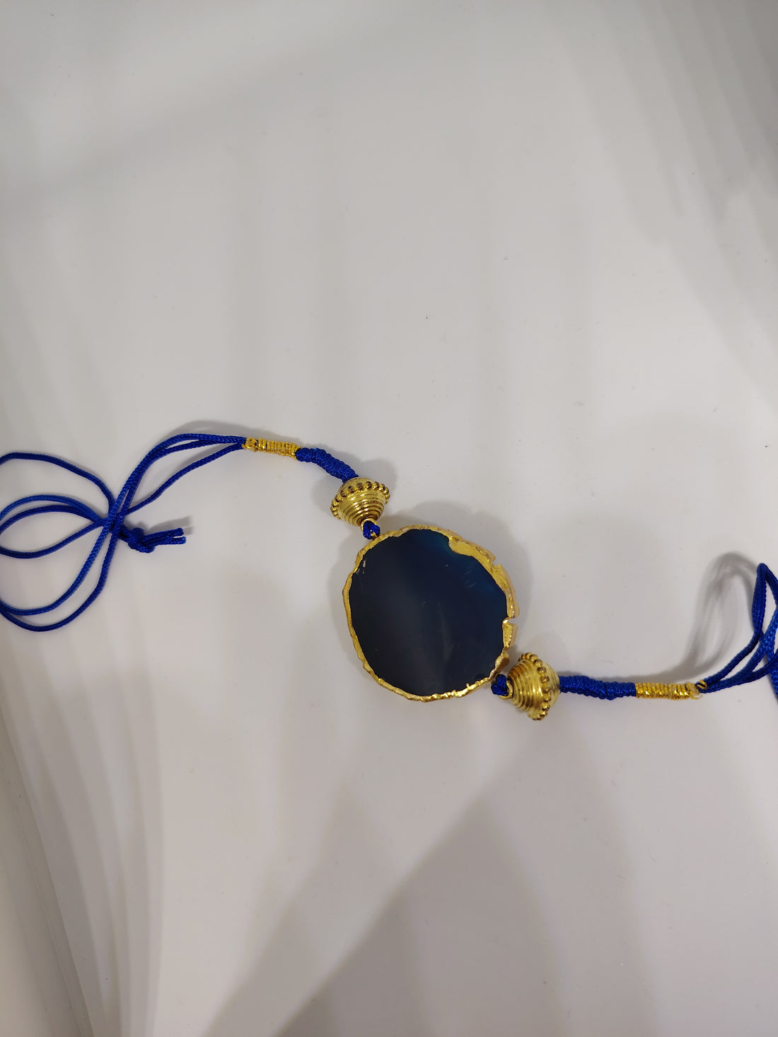 Natural Stone Raksha Bandhan Rakhi | Premium Black Crystal Rakhi Bracelet for Brother | Handcrafted Design with Elegant Finish