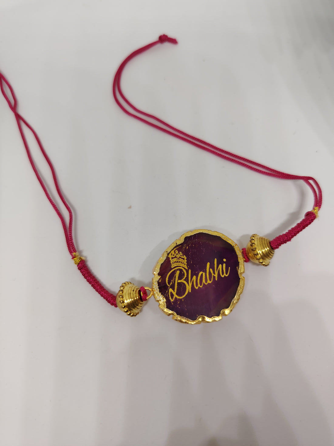 Premium Purple Crystal Rakhi Bracelet for Bhabhi | Natural Crystal Stone Raksha Bandhan Rakhi | Handcrafted Design with Elegant Finish