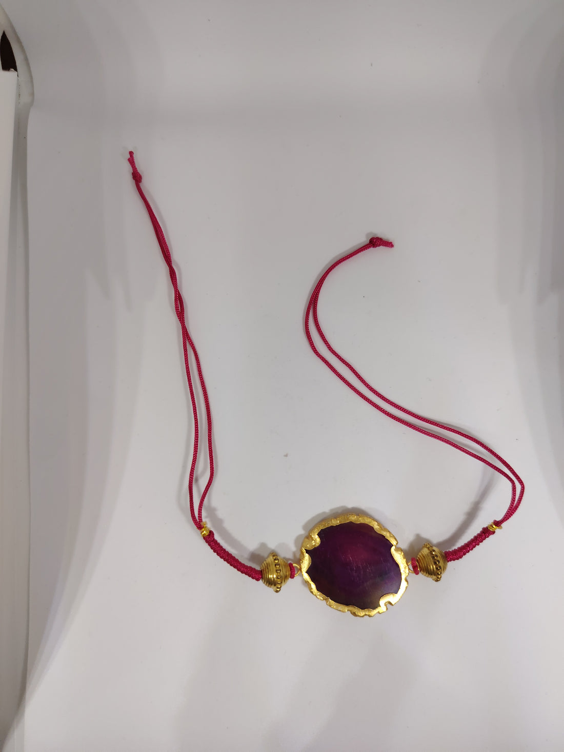 Premium Purple Crystal Rakhi Bracelet for Bhabhi | Natural Crystal Stone Raksha Bandhan Rakhi | Handcrafted Design with Elegant Finish