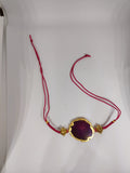 Premium Purple Crystal Rakhi Bracelet for Bhabhi | Natural Crystal Stone Raksha Bandhan Rakhi | Handcrafted Design with Elegant Finish