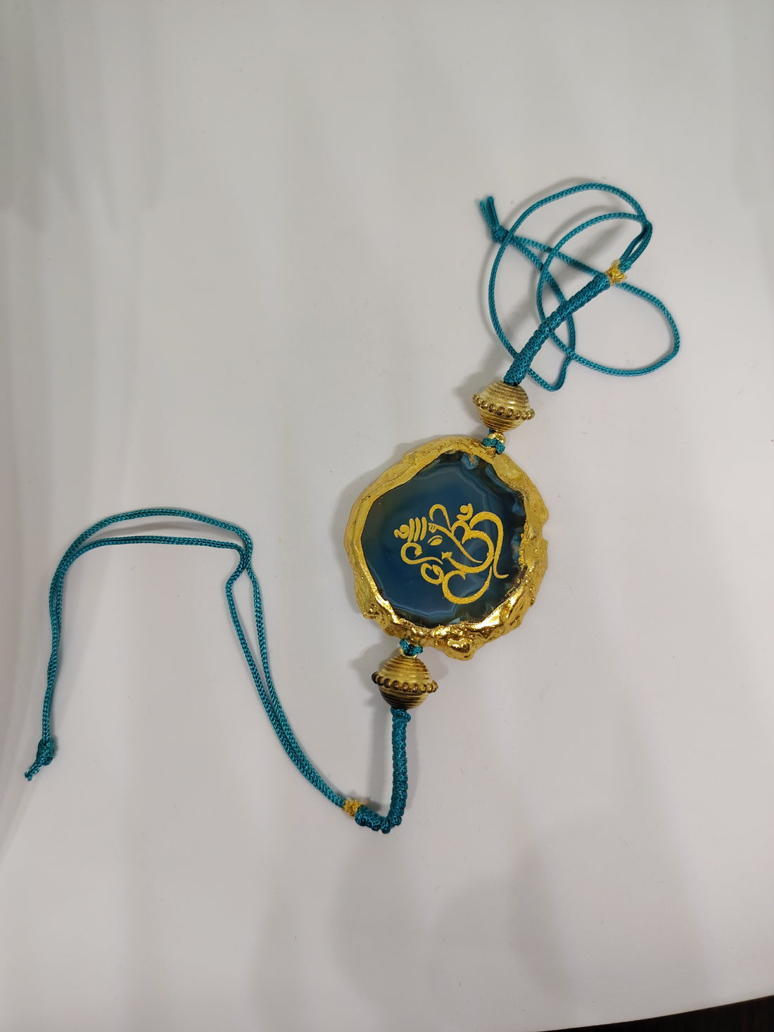 Premium Ganesha Crystal Rakhi Bracelet for Brother | Natural Crystal Stone Raksha Bandhan Rakhi | Handcrafted Design with Elegant Finish