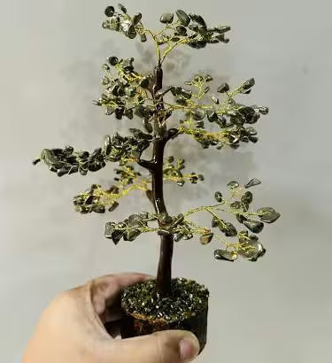 Pyrite Crystal Gemstone Tree | Natural Stone Money Tree Decor | Handmade Home & Office Decoration