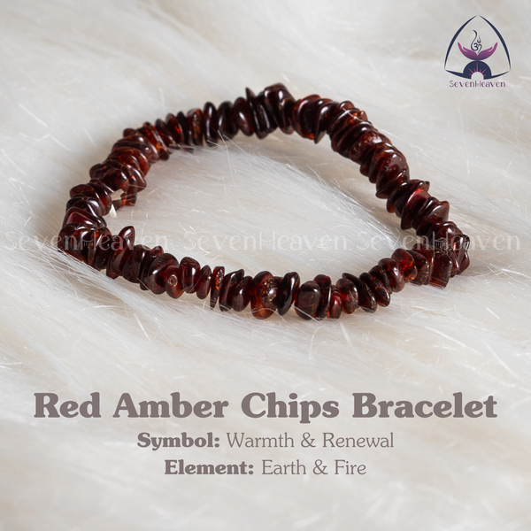 Red Amber Chips Bracelet
