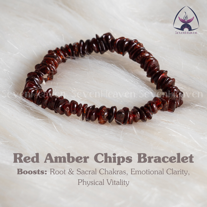 Red Amber Chips Bracelet