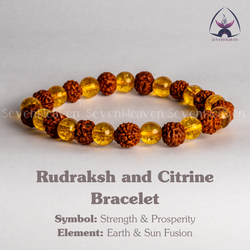 Rudraksh and Citrine Bracelet