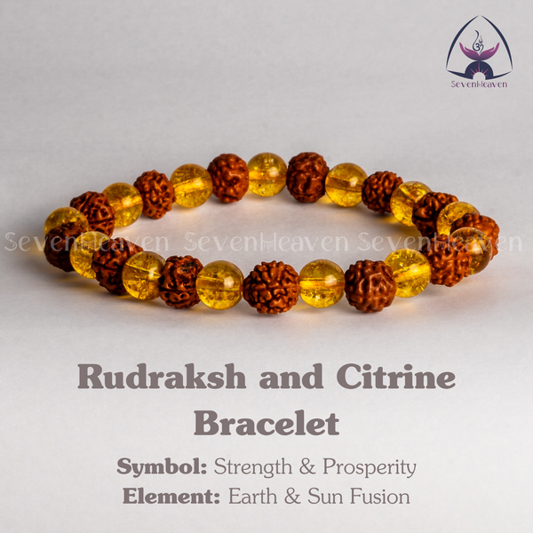 Rudraksh and Citrine Bracelet