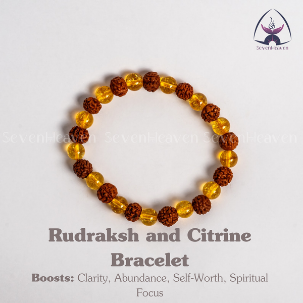 Rudraksh and Citrine Bracelet