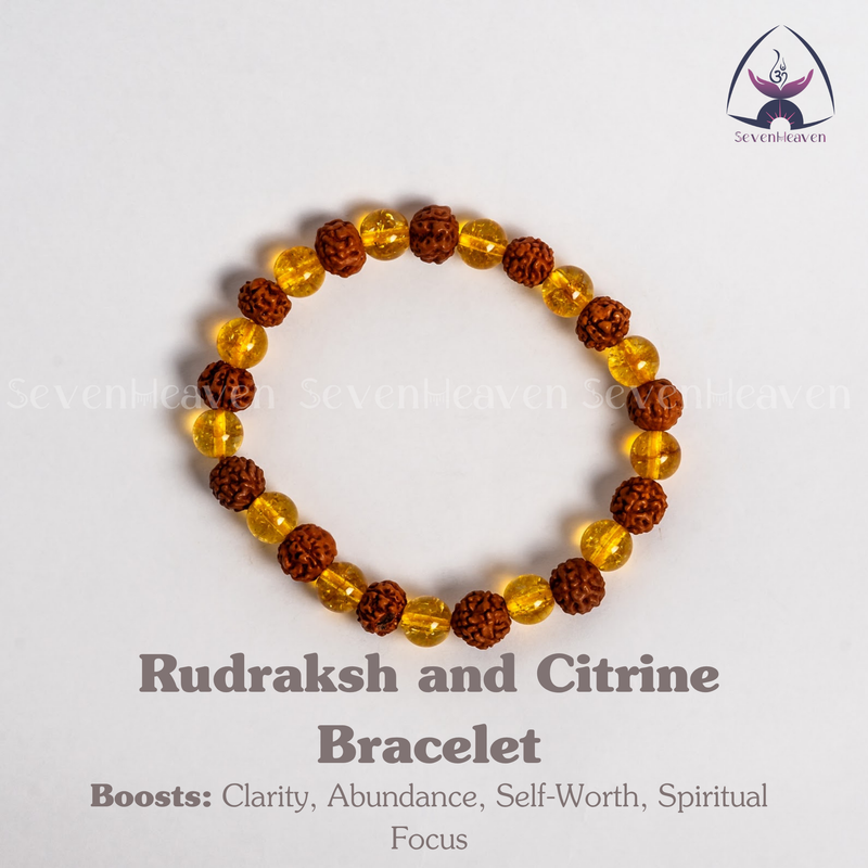 Rudraksh and Citrine Bracelet
