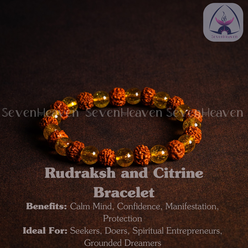 Rudraksh and Citrine Bracelet