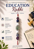 Education Rakhi | Handmade Raksha Bandhan Rakhi with Gemstone Beads | Supports Focus Wisdom Success & Protection