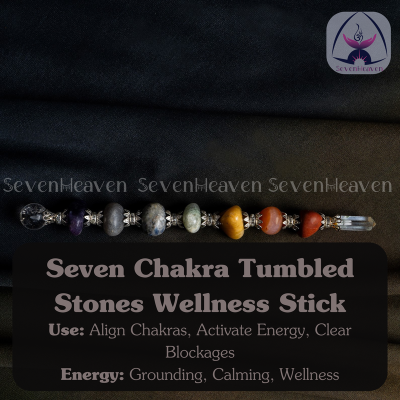 Seven Chakra Tumbled Stones Wellness Stick