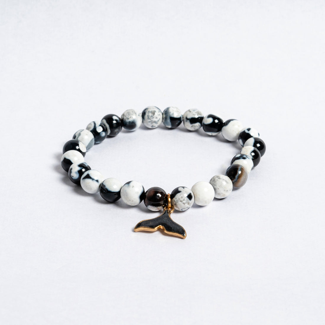 Orca Bracelet | Natural Orca Agate Stone Bead Bracelet | Strength Grounding Emotional Balance & Ocean Inspired Energy Jewellery