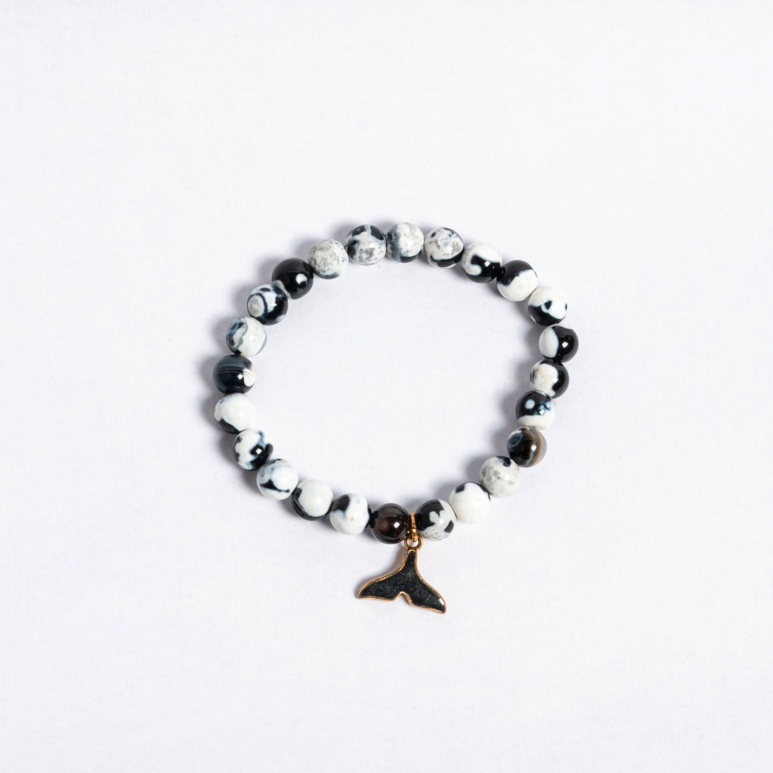 Orca Bracelet | Natural Orca Agate Stone Bead Bracelet | Strength Grounding Emotional Balance & Ocean Inspired Energy Jewellery