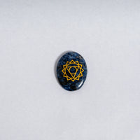 7 Chakra Gemstone Coin Set | Engraved Chakra Healing Stones for Meditation & Spiritual Practice