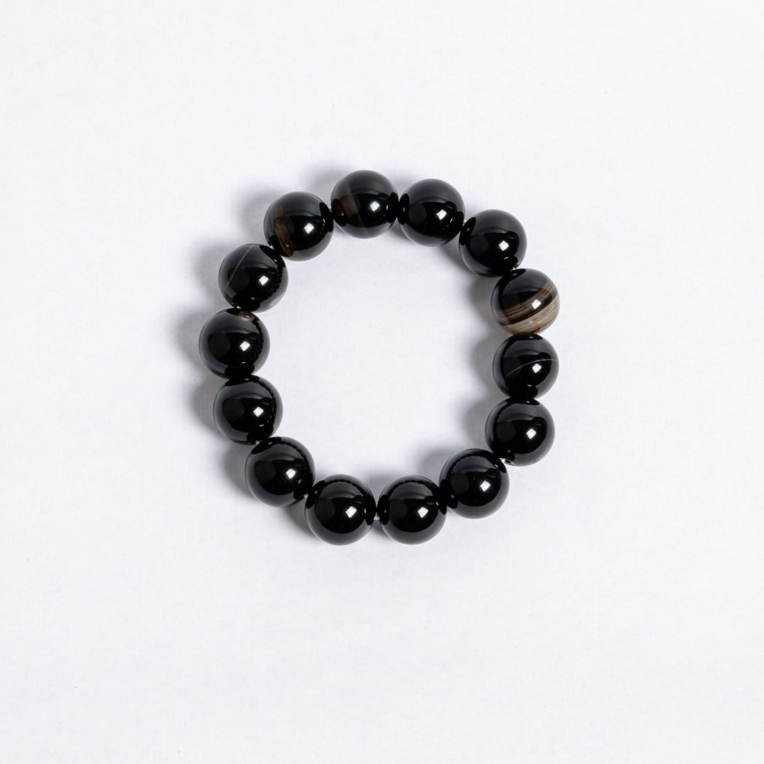 14mm Black Hakik Bracelet | Natural Sulemani Agate Protection Stone