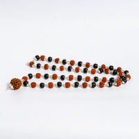 Rudraksha & Karungali Mala | Sacred Ebony Wood and Rudraksha Beads Necklace for Meditation & Protection