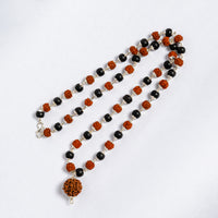 Rudraksha & Karungali Mala | Sacred Ebony Wood and Rudraksha Beads Necklace for Meditation & Protection