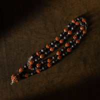 Rudraksha & Karungali Mala | Sacred Ebony Wood and Rudraksha Beads Necklace for Meditation & Protection