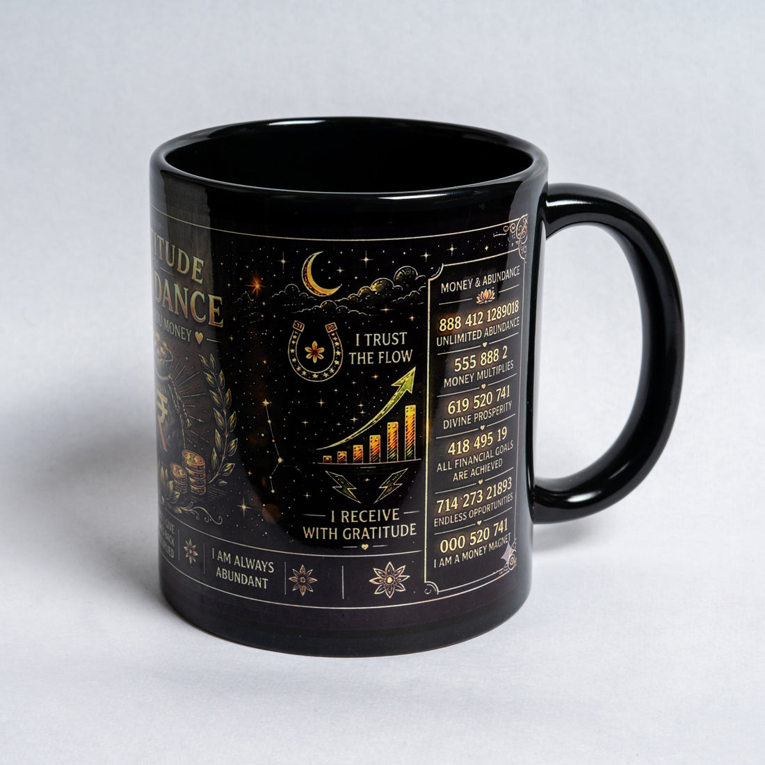 Gratitude Abundance Mug | Money Affirmation Ceramic Coffee Cup