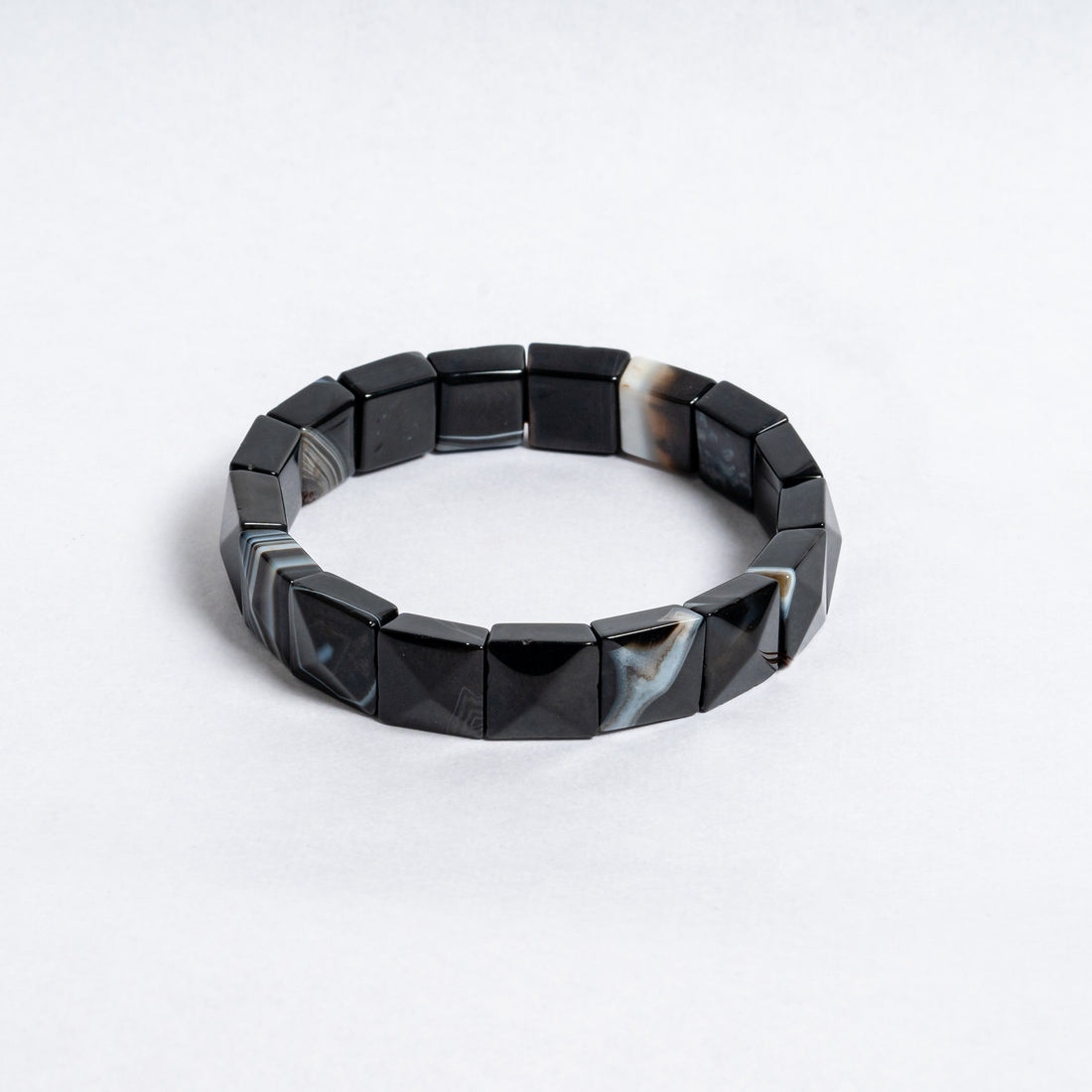 Black Hakik Pyramid Bracelet | Natural Sulemani Hakik Stone Bracelet
