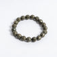 Natural Pyrite Bracelet | 10mm Diamond Cut Crystal Bead Bracelet for Energy Balance Protection Focus & Spiritual Wellness