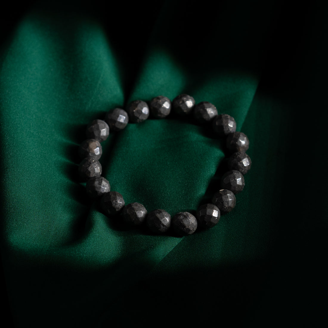Natural Pyrite Bracelet | 10mm Diamond Cut Crystal Bead Bracelet for Energy Balance Protection Focus & Spiritual Wellness