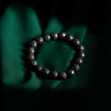 Natural Pyrite Bracelet | 10mm Diamond Cut Crystal Bead Bracelet for Energy Balance Protection Focus & Spiritual Wellness