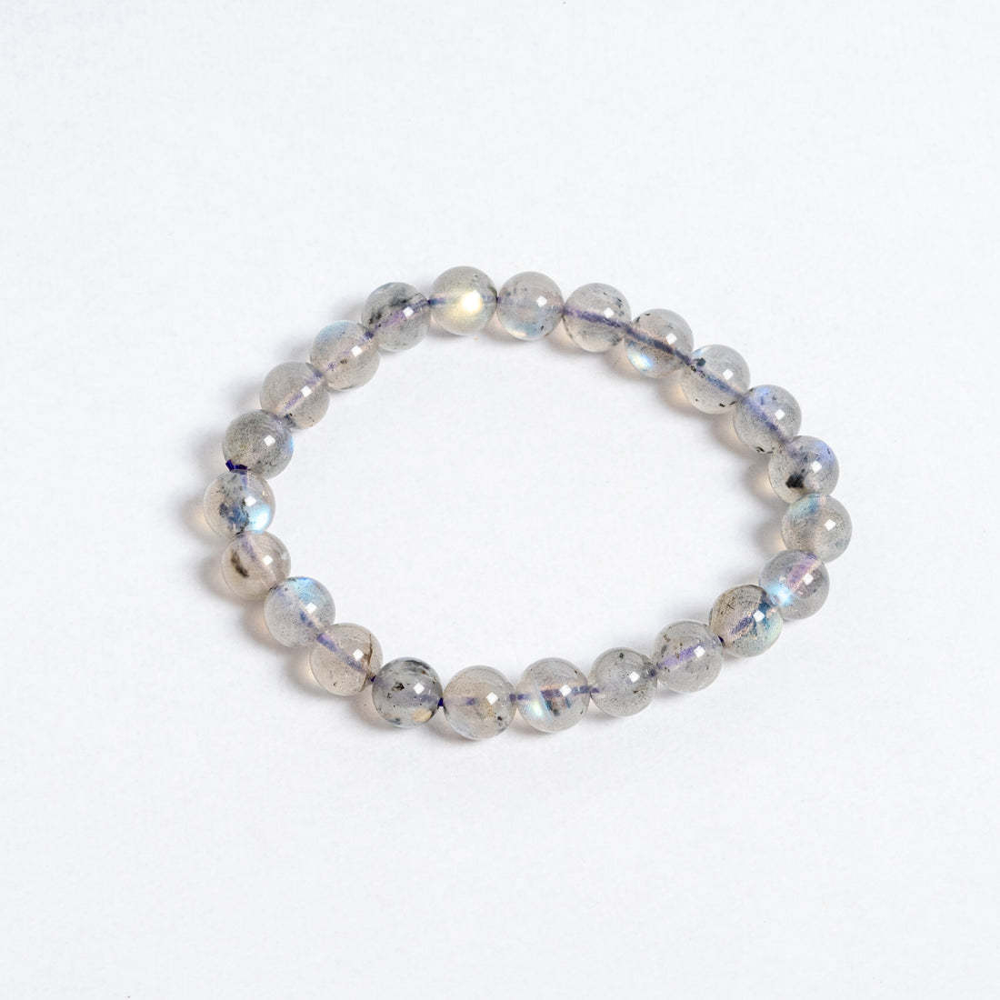 Natural Labradorite Bracelet | 8mm Crystal Bead Bracelet for Meditation Energy Balance Protection & Spiritual Wellness
