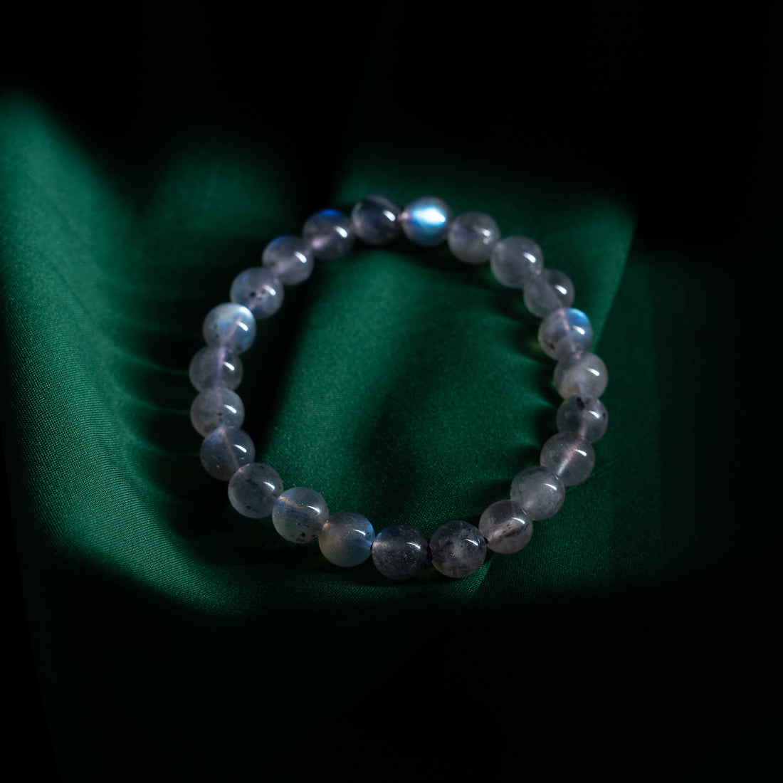 Natural Labradorite Bracelet | 8mm Crystal Bead Bracelet for Meditation Energy Balance Protection & Spiritual Wellness