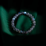 Natural Labradorite Bracelet | 8mm Crystal Bead Bracelet for Meditation Energy Balance Protection & Spiritual Wellness