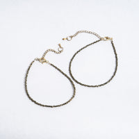 Pyrite Anklet | Natural Golden Pyrite Crystal Stone Jewellery | Wealth Manifestation Grounding Energy & Positive Vibes Accessory