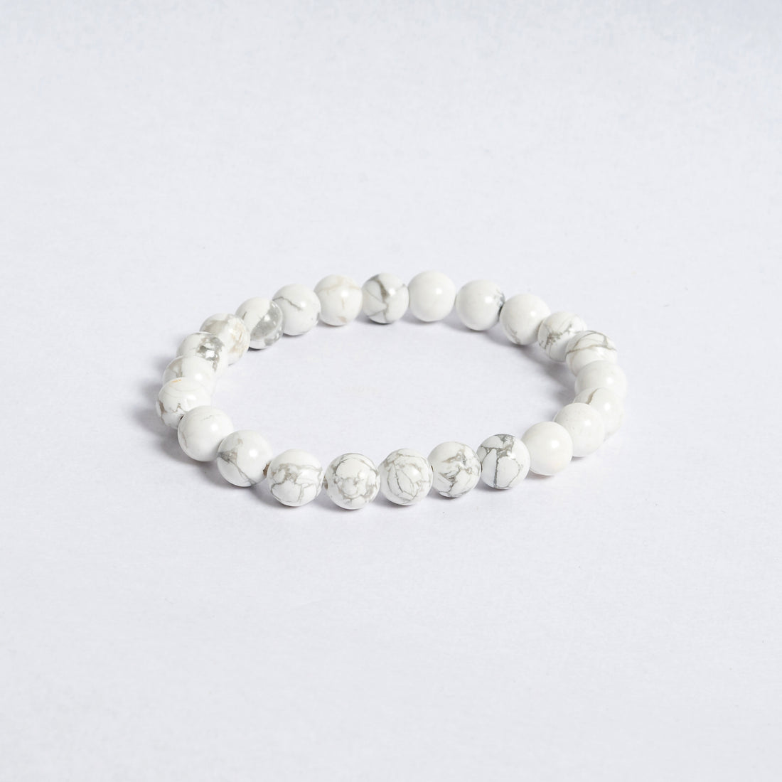 Howlite Bracelet | Natural White Howlite Crystal Bead Bracelet | Calm Energy Meditation Focus Emotional Balance & Positive Vibes Jewellery