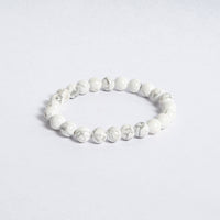 Howlite Bracelet | Natural White Howlite Crystal Bead Bracelet | Calm Energy Meditation Focus Emotional Balance & Positive Vibes Jewellery
