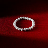 Howlite Bracelet | Natural White Howlite Crystal Bead Bracelet | Calm Energy Meditation Focus Emotional Balance & Positive Vibes Jewellery