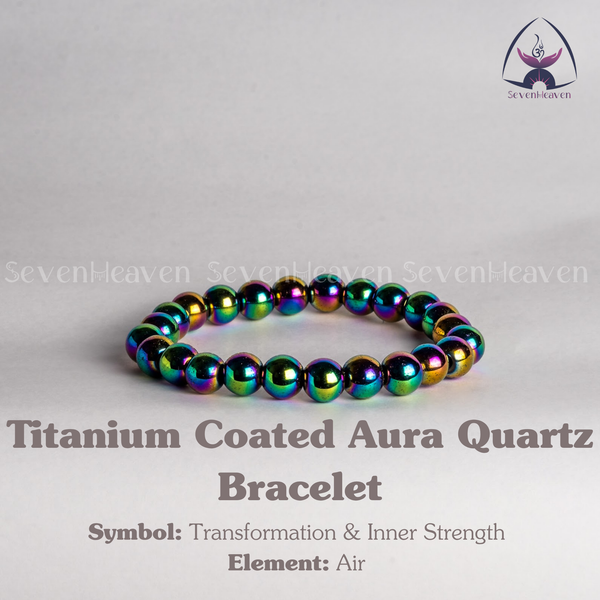 Titanium Coated Aura Quartz Bracelet