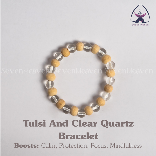 Tulsi and Clear Quartz Bracelet