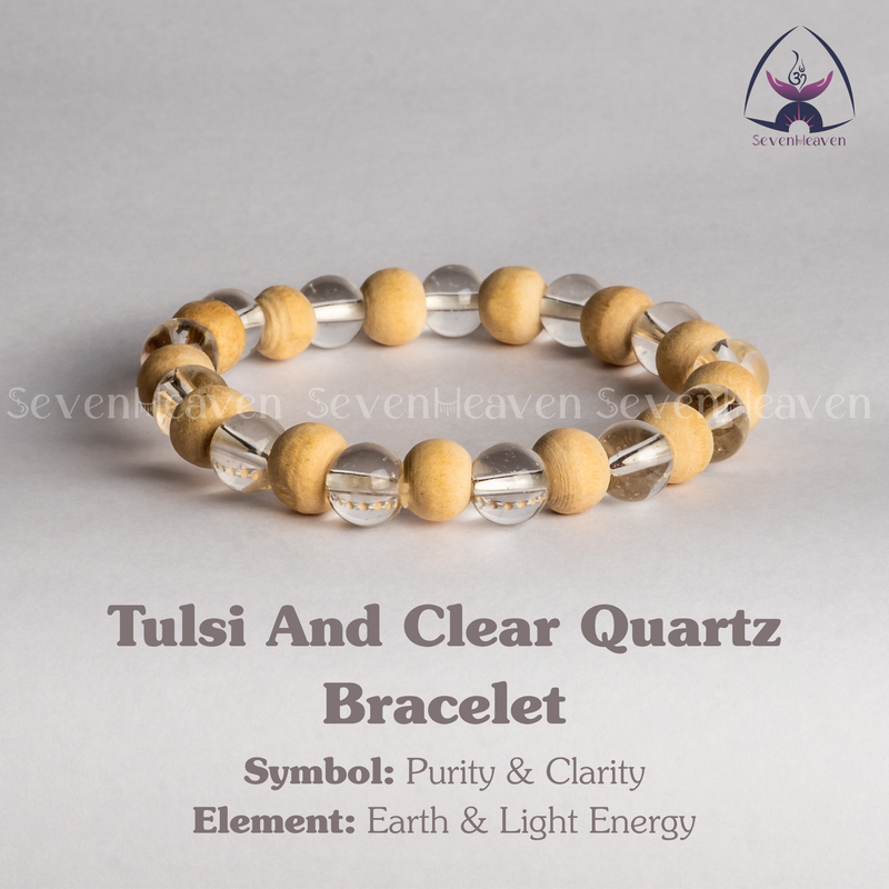 Tulsi and Clear Quartz Bracelet