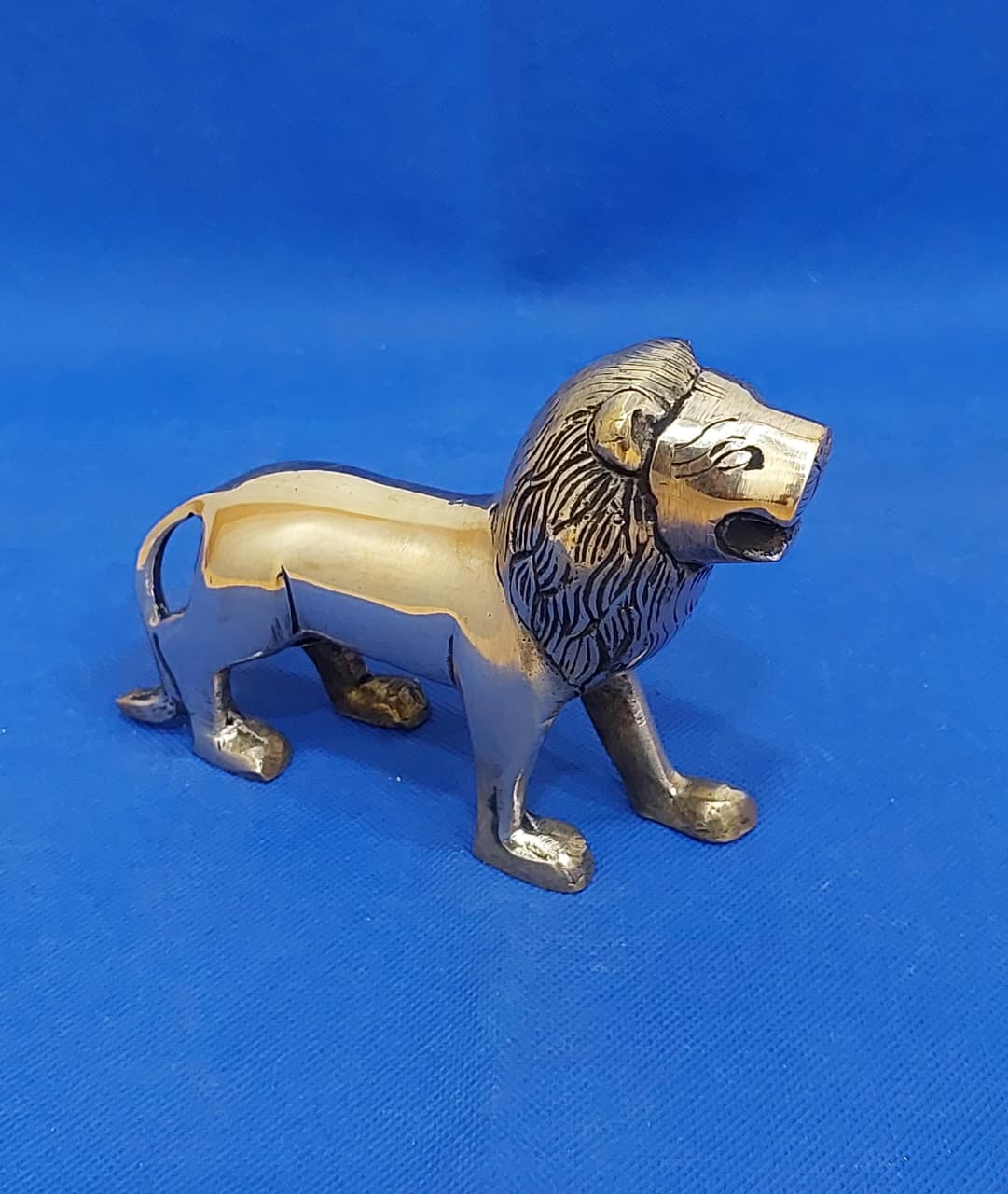 Seven Heaven Brass Lion Statue for Pooja Room & Home Decor | 3.5 Inch / 780g